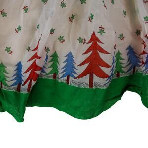 60s printed gauzy christmas tree apron